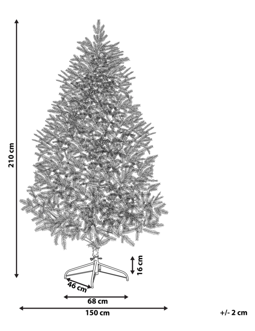 Beliani - Árvore de Natal azul 210 cm FARNHAM