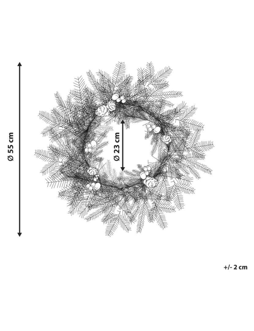 Beliani - Grinalda decorativa com efeito de neve e iluminação LED ⌀ 55 cm WHITEHORN