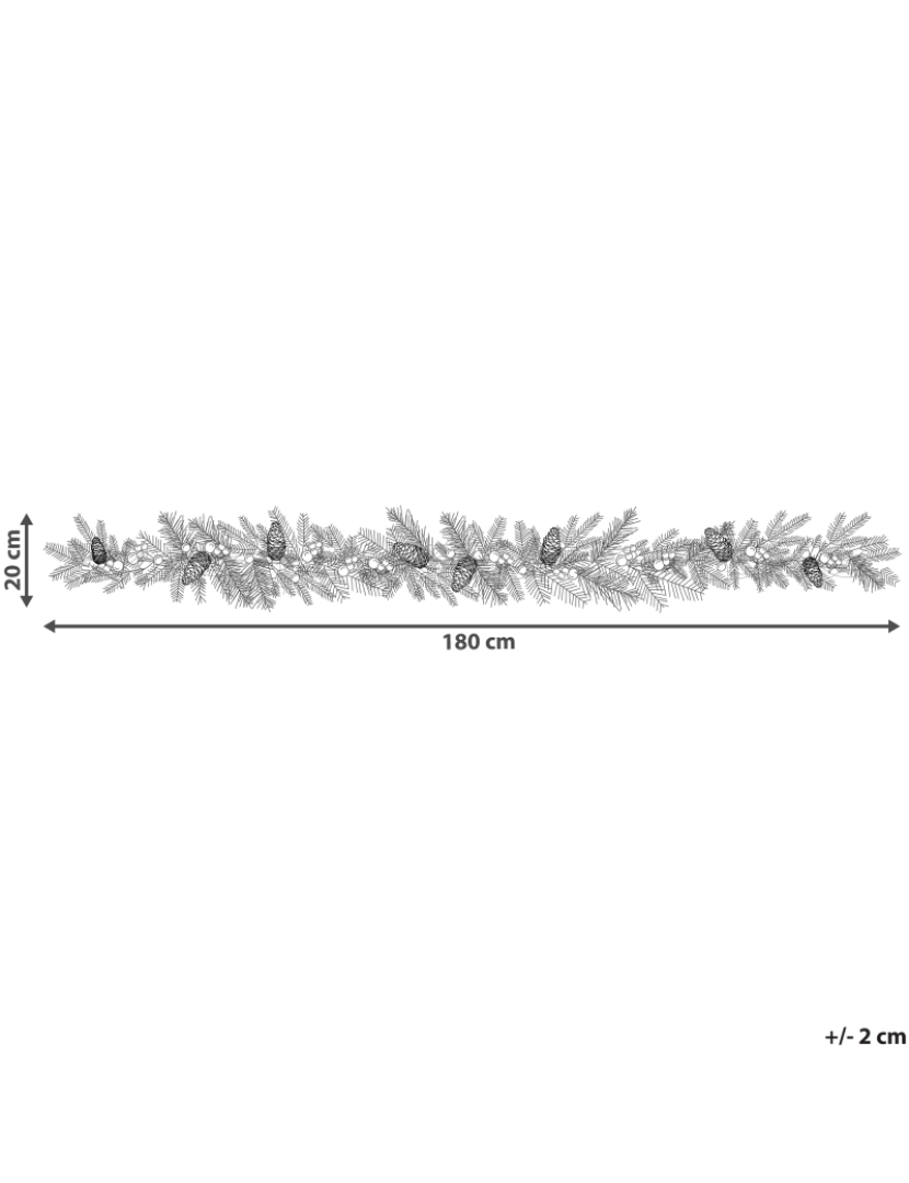 Beliani - Guirlanda de Natal verde com LED 180 cm TENALA