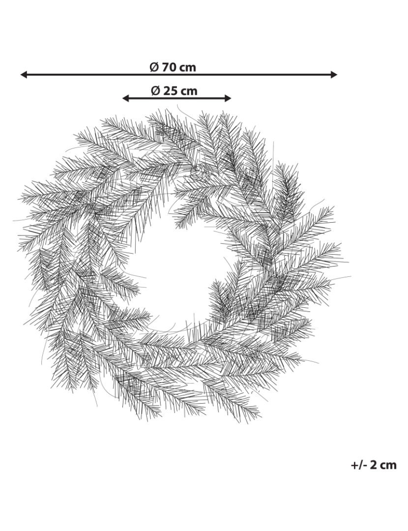 imagem de Grinalda decorativa com efeito de neve e iluminação LED ⌀ 70 cm SUNDO1