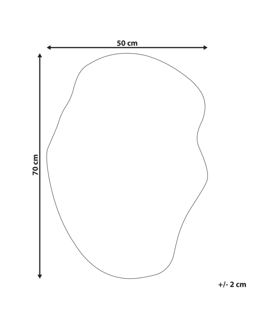 Beliani - Espelho 70 cm Prateado FALAISE