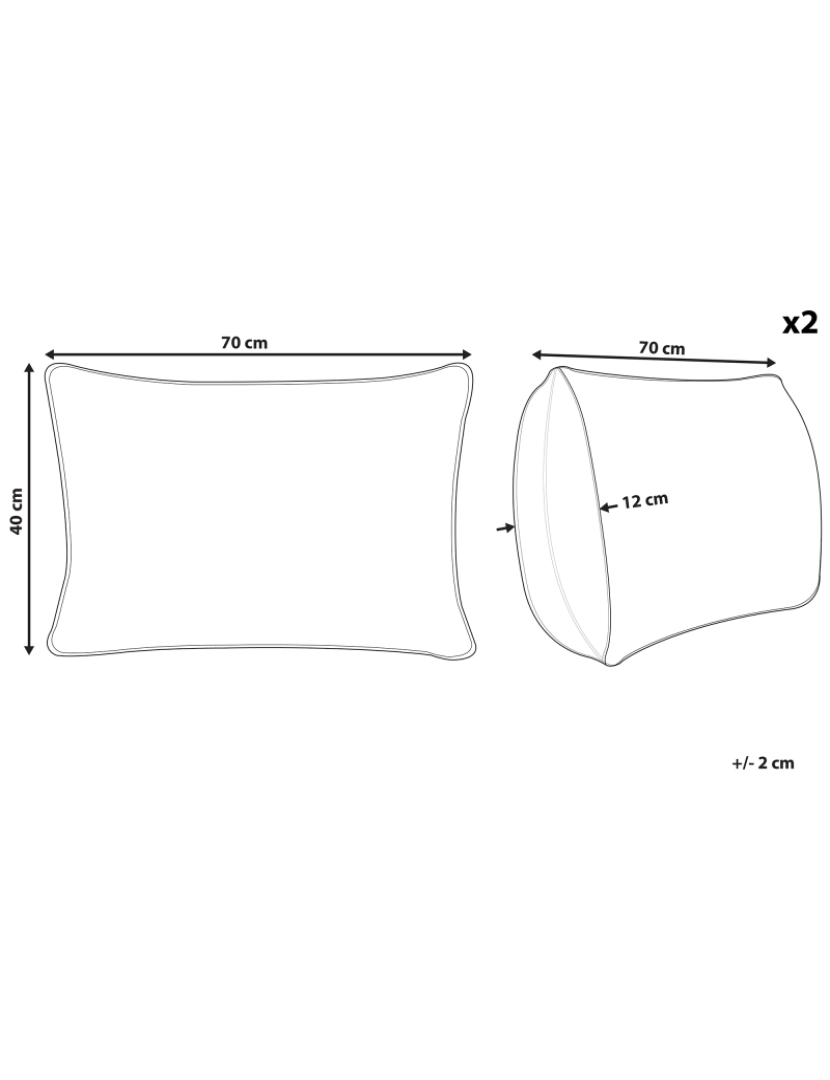 Beliani - Conjunto de 2 almofadas Taupe KASTOS 40 x 70 cm