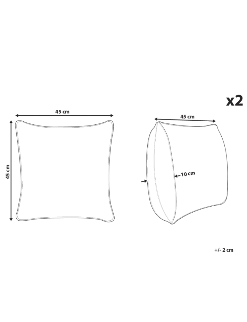 Beliani - Conjunto de 2 almofadas Algodão Branco SHADRACK 45 x 45 cm