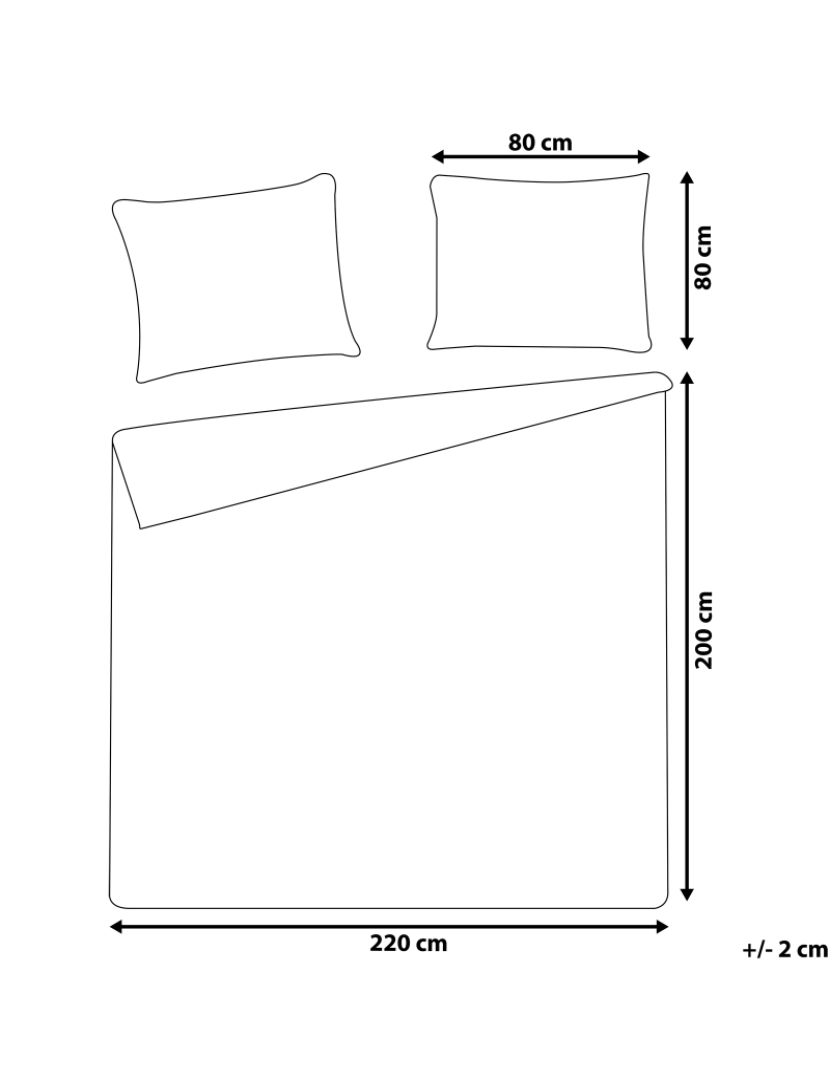 Beliani - Conjunto de capas edredão em algodão acetinado azul escuro 200 x 220 cm HARMONRIDGE