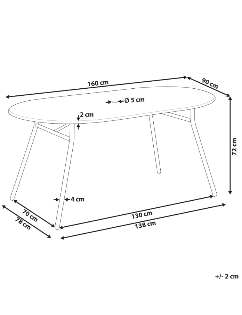 imagem de Mesa de jardim 160 x 90 cm Aço Azul claro CALVI1