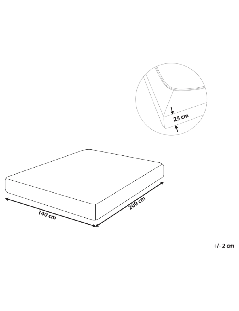 Beliani - Lençol-capa em algodão branco 140 x 200 cm HOFUF