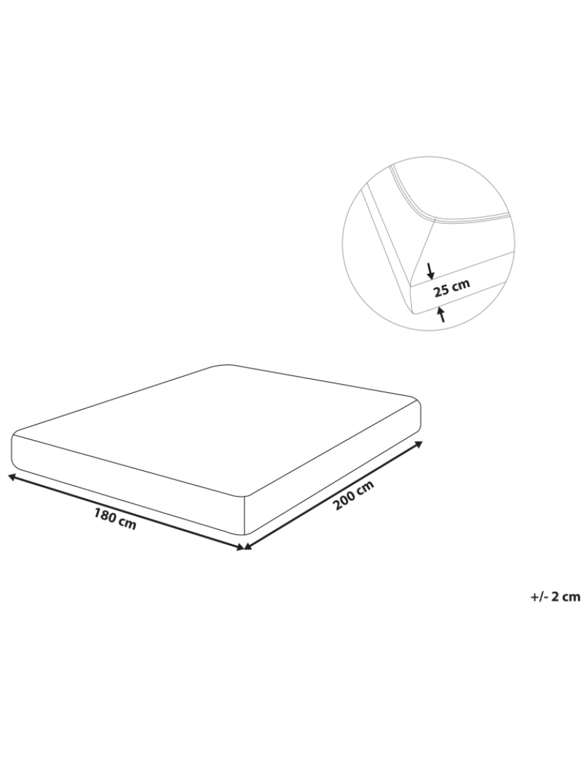 Beliani - Lençol-capa em algodão cinzento claro 180 x 200 cm HOFUF