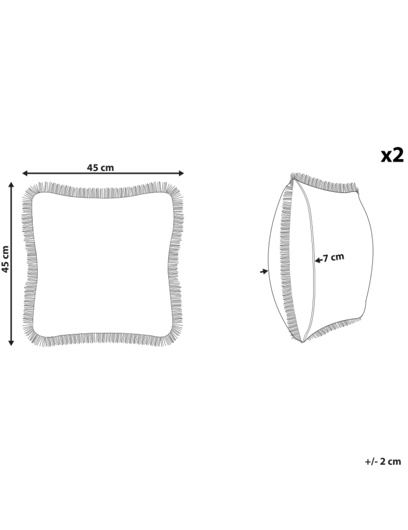 Beliani - Conjunto de 2 almofadas Veludo Creme POTHOS 45 x 45 cm