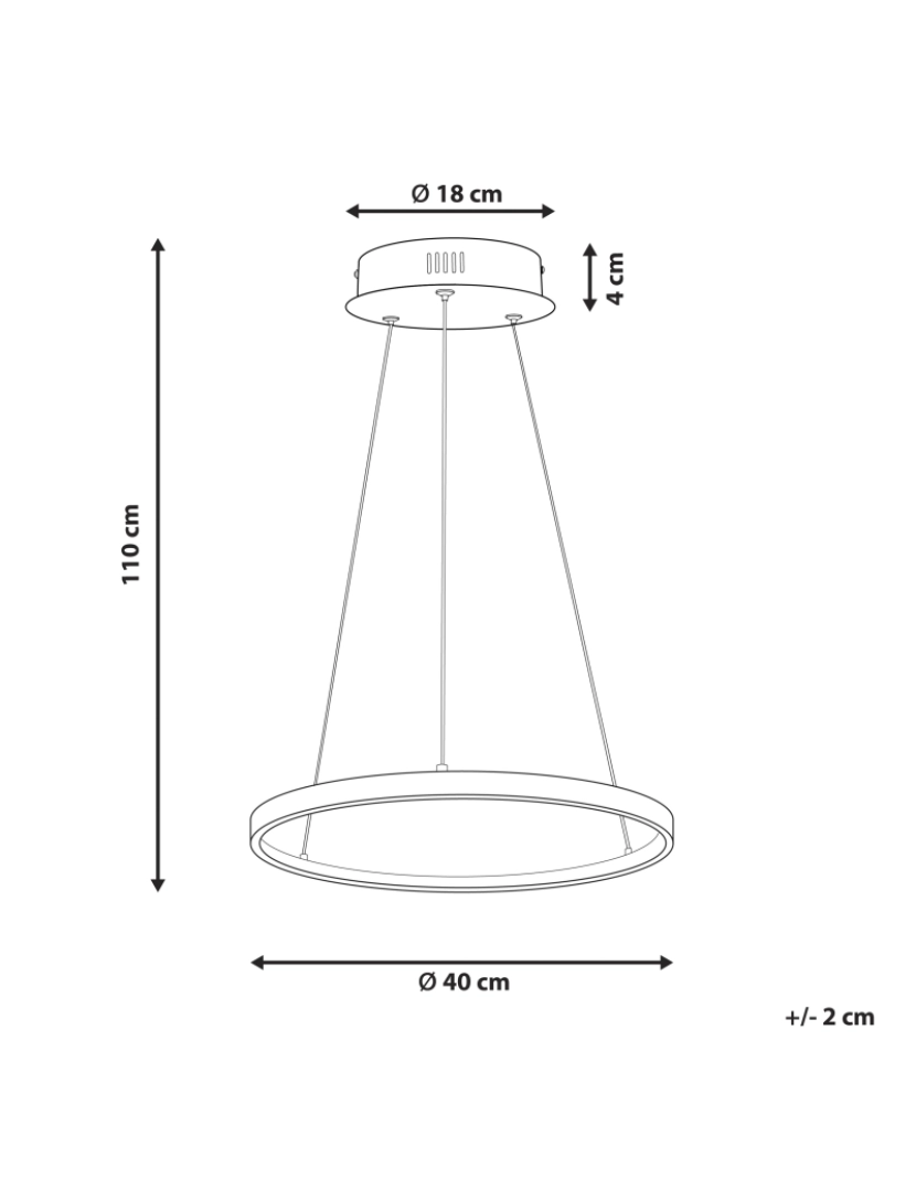 Beliani - Candeeiro de teto LED em metal prateado ø 40 cm JORDAN