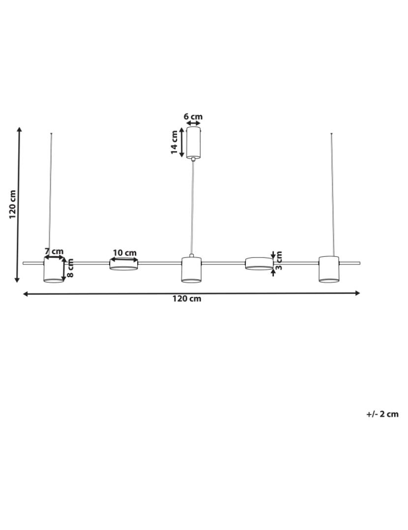 Beliani - Candeeiro de teto preto com LED integrado SESTRA