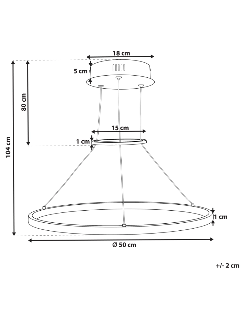 Beliani - Candeeiro de teto LED em metal dourado TANO