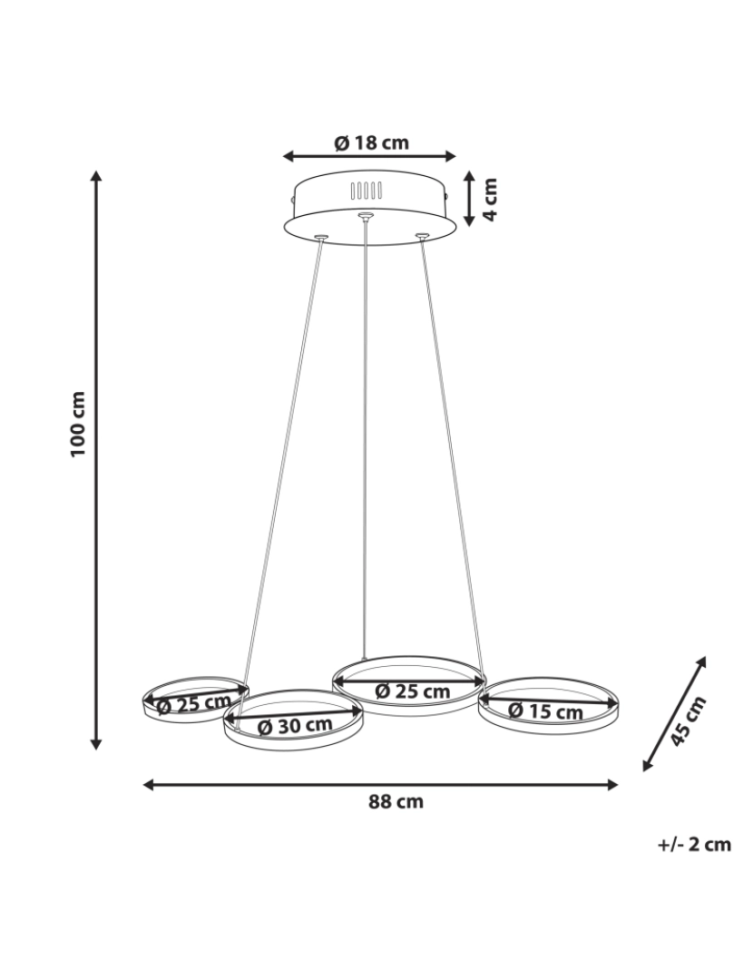 imagem de Candeeiro de teto com LED em metal preto PIBOR1