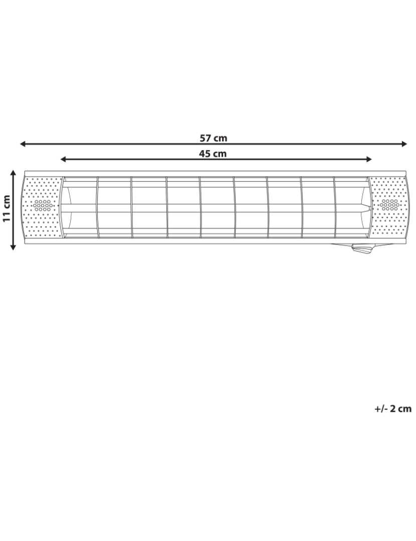 Beliani - Aquecedor de jardim elétrico prateado 2000 W BROMO