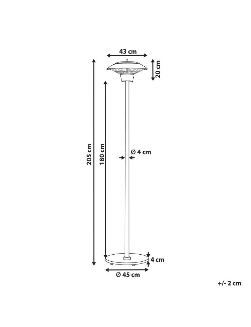 Beliani - Aquecedor de jardim elétrico prateado 1500 W ASKJA