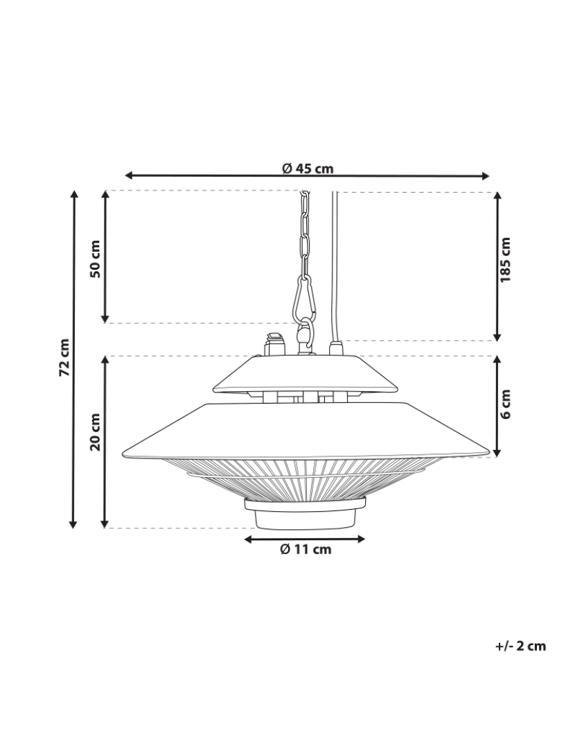 Beliani - Aquecedor de jardim elétrico preto 1500 W MERAPI