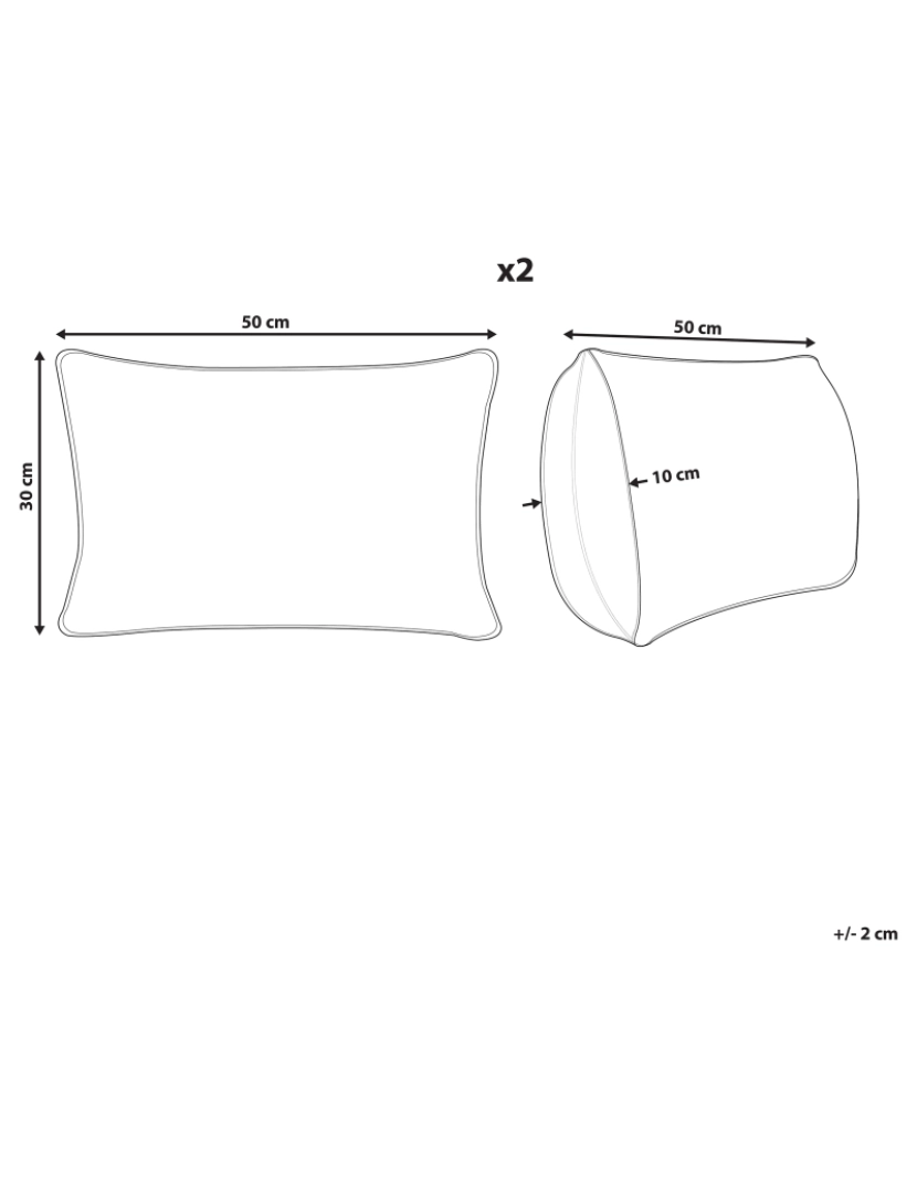 Beliani - Conjunto de 2 almofadas Algodão Creme BETULA 30 x 50 cm