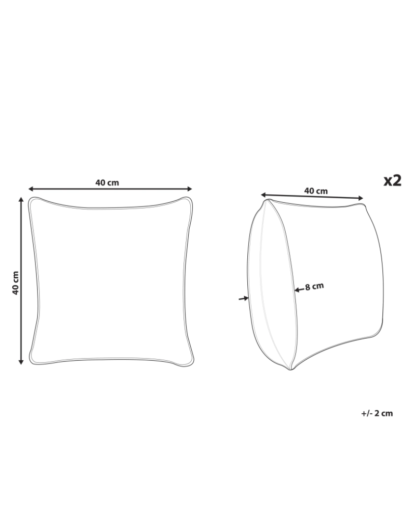 Beliani - Conjunto de 2 almofadas Cor de areia PALAIROS 40 x 40 cm