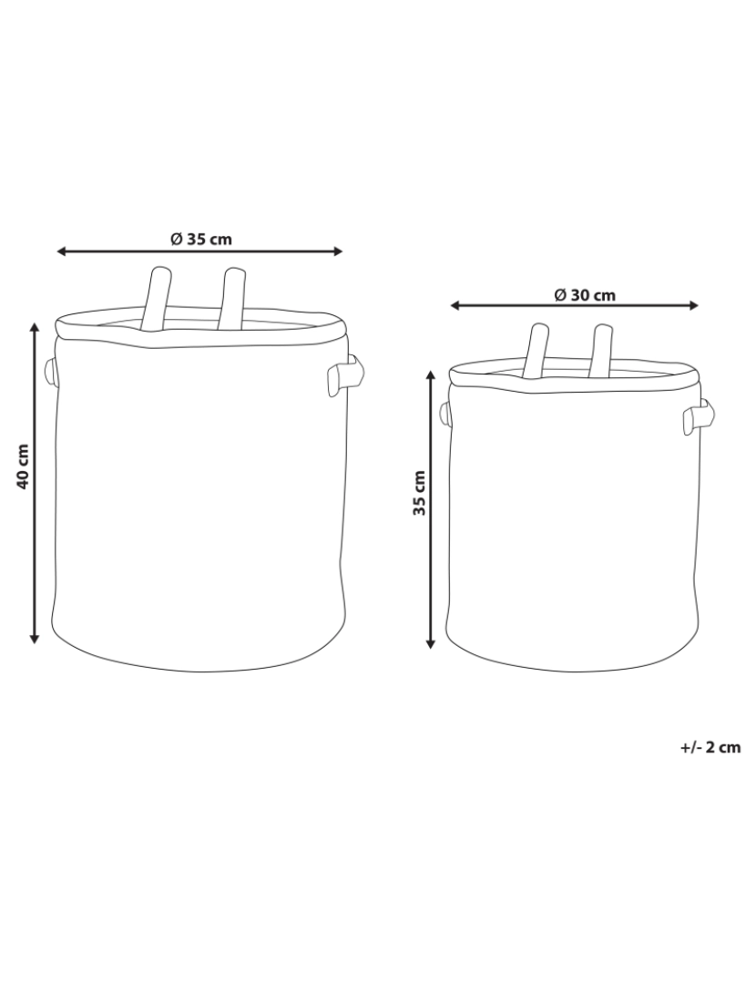 Beliani - Conjunto de 2 cestos infantis em algodão creme e castanho POMANG