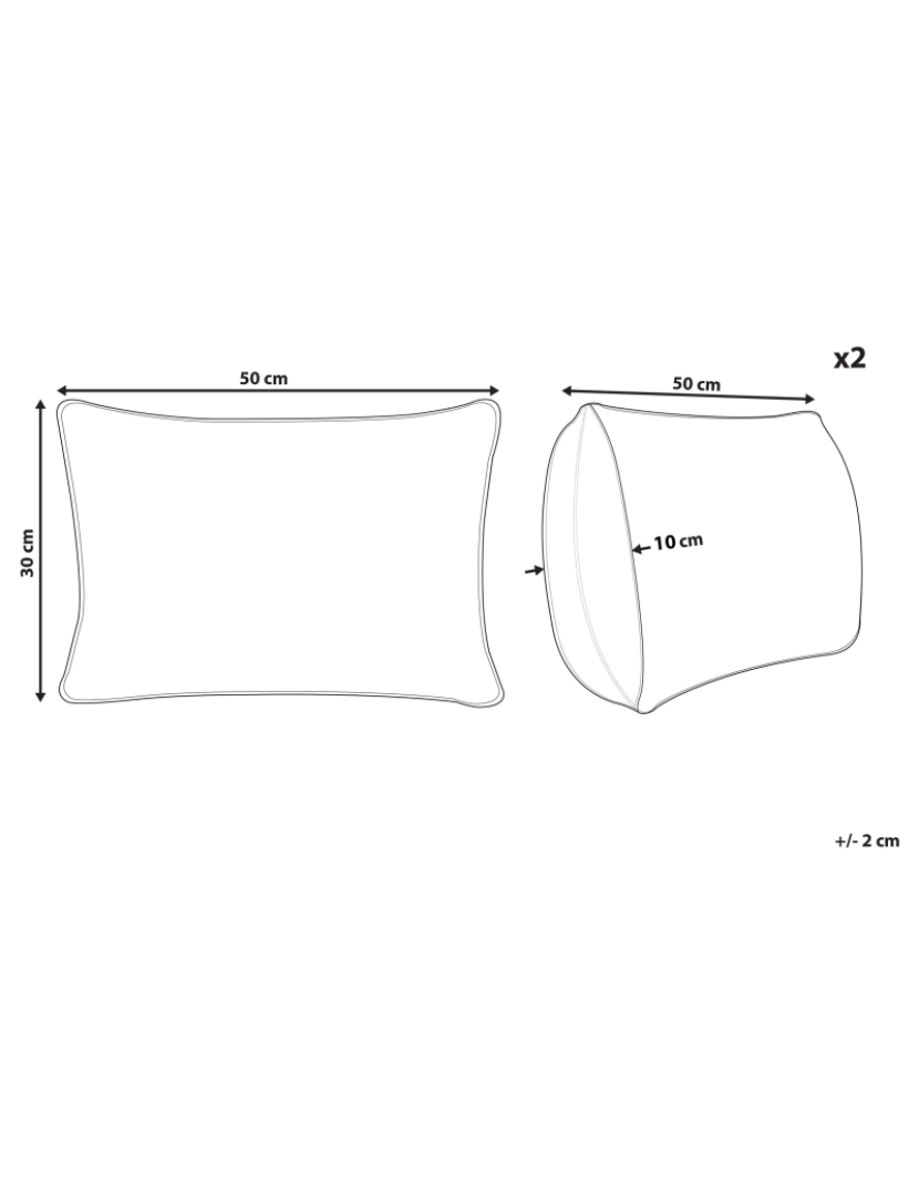 Beliani - Conjunto de 2 almofadas Algodão Multicolor ASARUM 30 x 50 cm