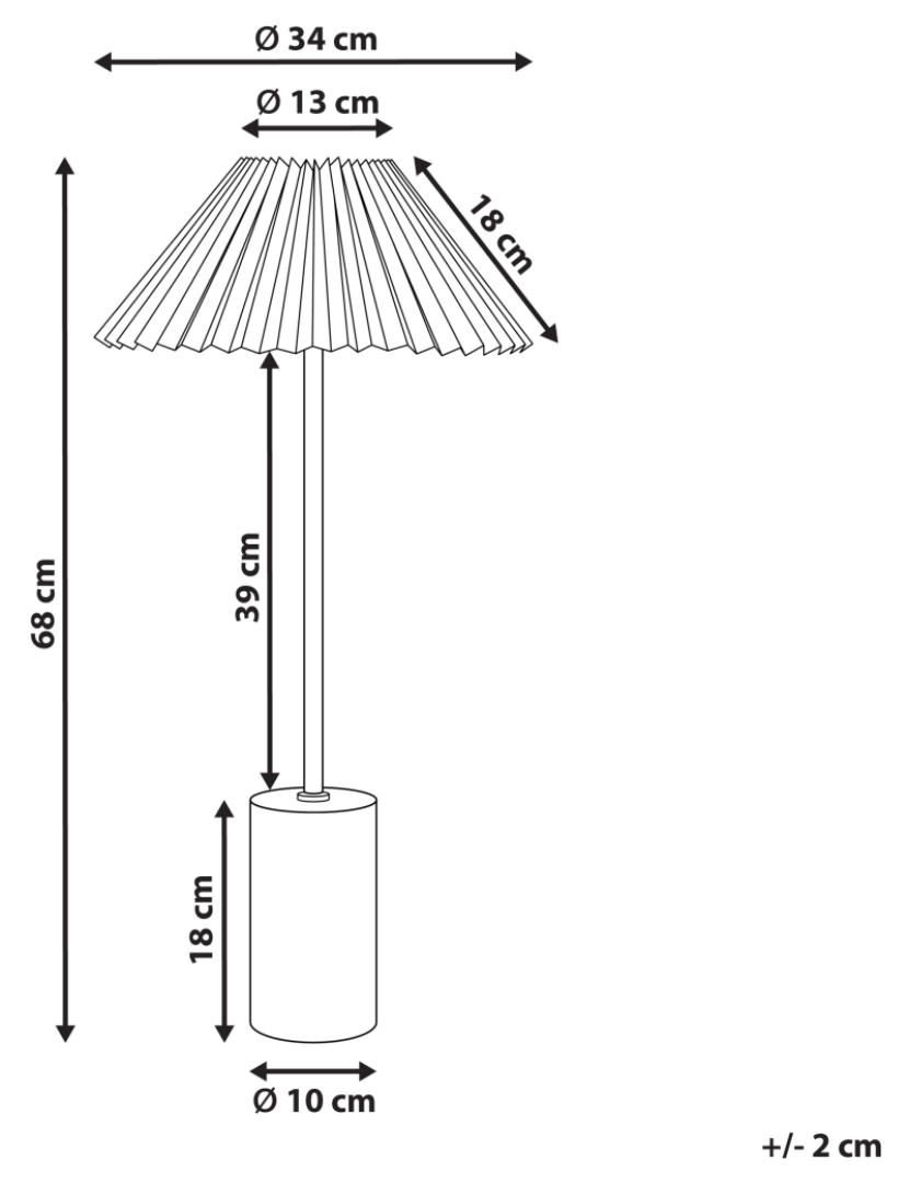 Beliani - Candeeiro de mesa em linho creme BALUARTE