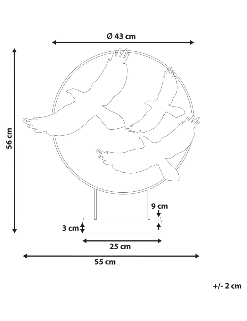 Beliani - Figura decorativa em forma de aves multicolor SAMARIUM