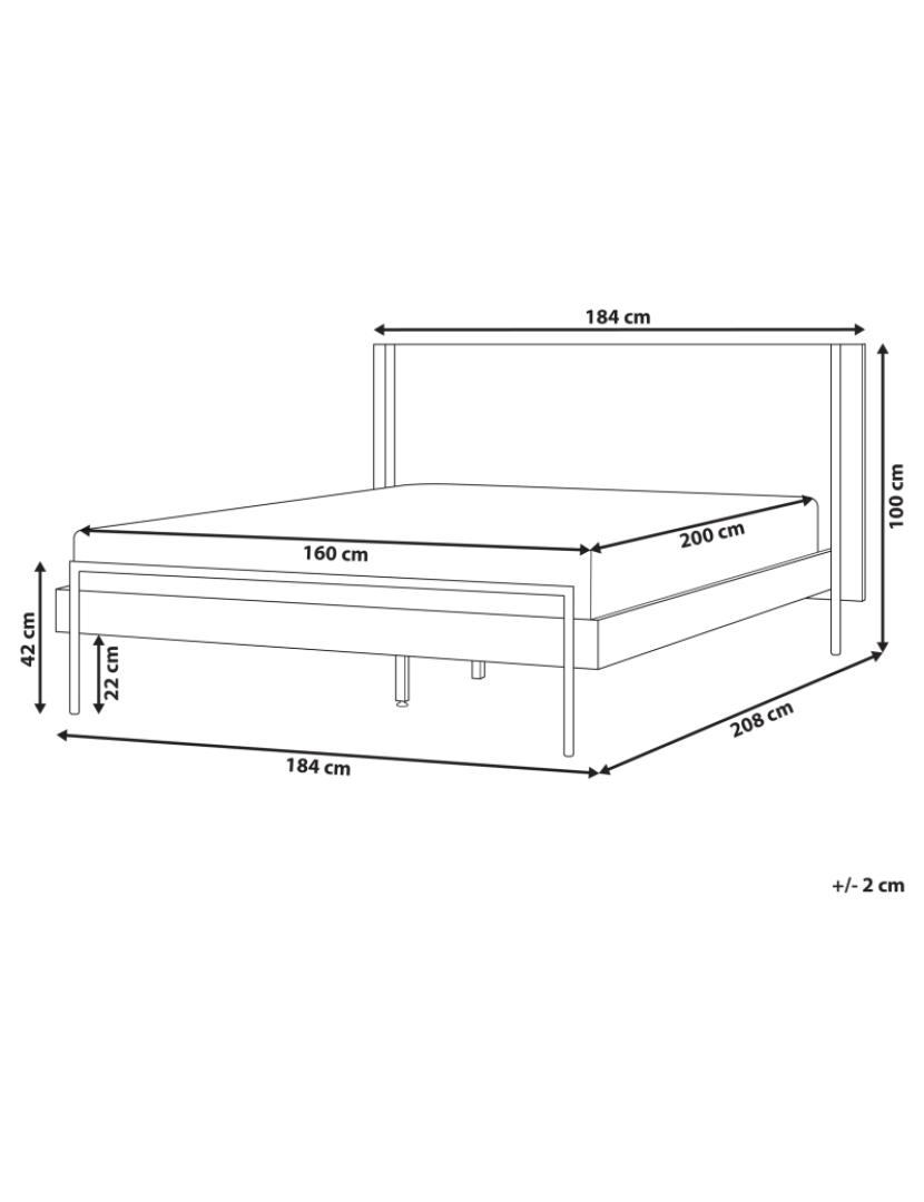 imagem de Cama de casal castanho escuro 160 x 200 cm LIBERMONT1