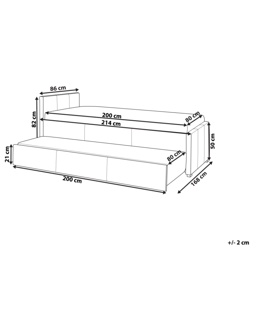 Beliani - Cama dupla em tecido bouclé creme claro 80 x 200 cm MARMANDE