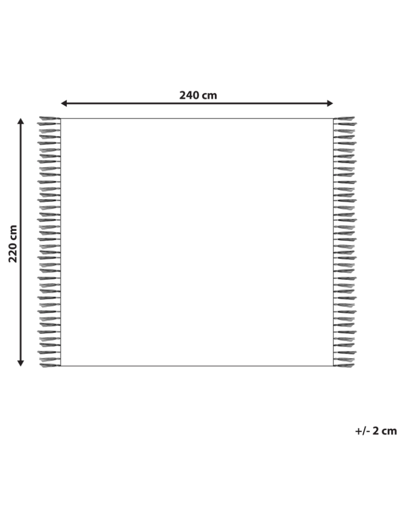 Beliani - Manta em algodão preto e branco 220 x 240 cm CHYAMA