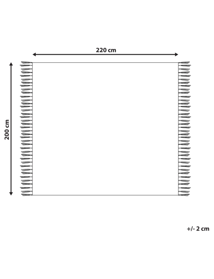 Beliani - Manta em algodão preto e branco 200 x 220 cm CHYAMA