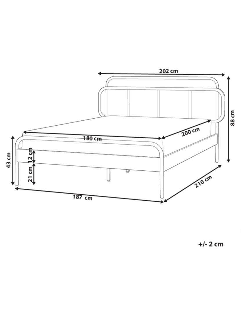 Beliani - Cama de casal em madeira escura 180 x 200 cm BOUSSICOURT