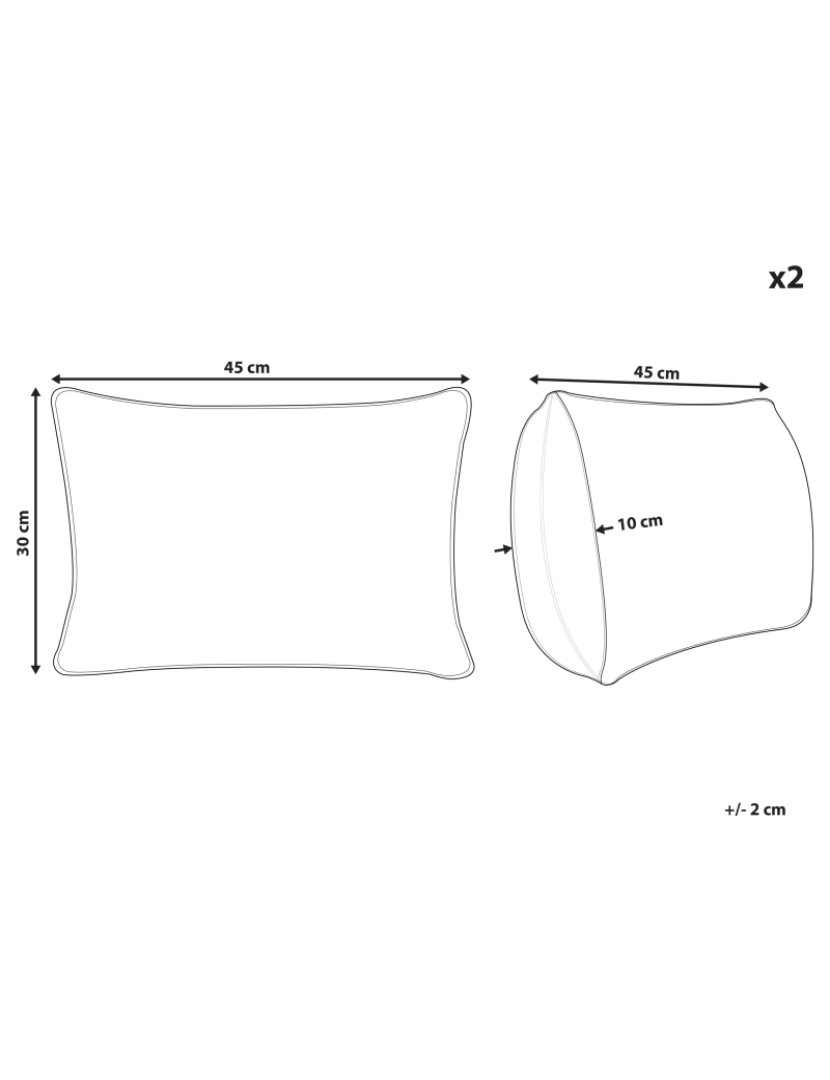 Beliani - Conjunto de 2 almofadas Branco creme SASSAFRAS 30 x 45 cm