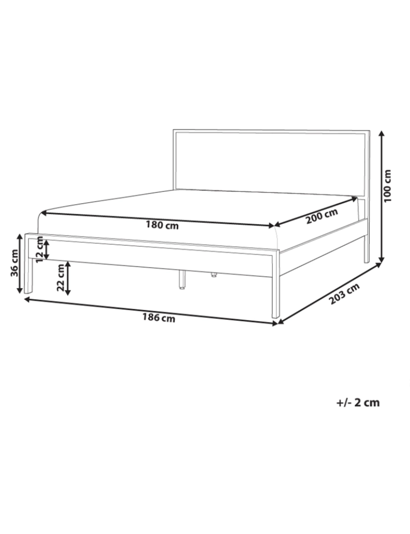 Beliani - Cama de casal castanha clara 180 x 200 cm ERVILLERS