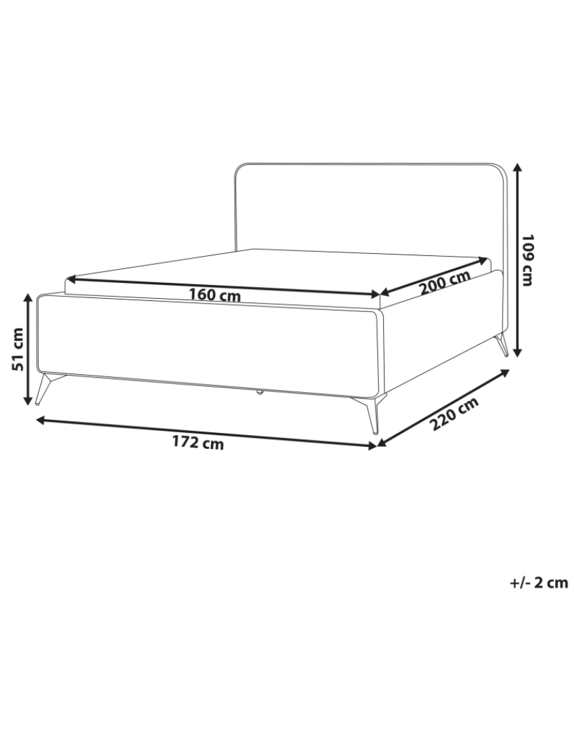 Beliani - Cama de casal em tecido bouclé creme 160 x 200 cm VALOGNES