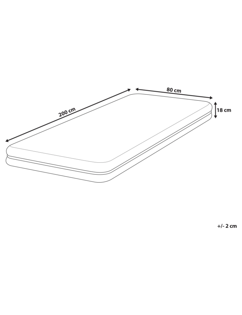 Beliani - Colchão de espuma com memória 80 x 200 cm Tamanhos Diversos