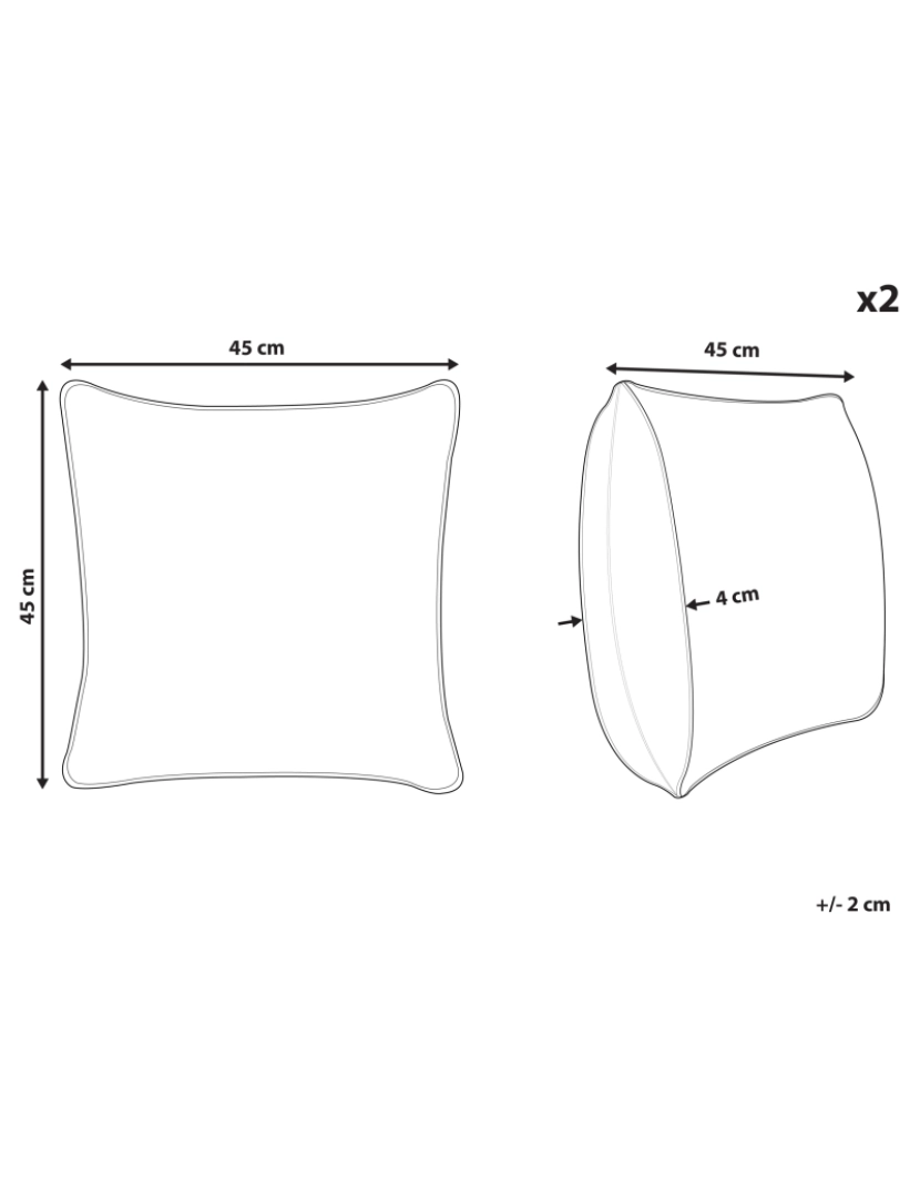 Beliani - Conjunto de 2 almofadas Algodão Branco KUNRI 45 x 45 cm