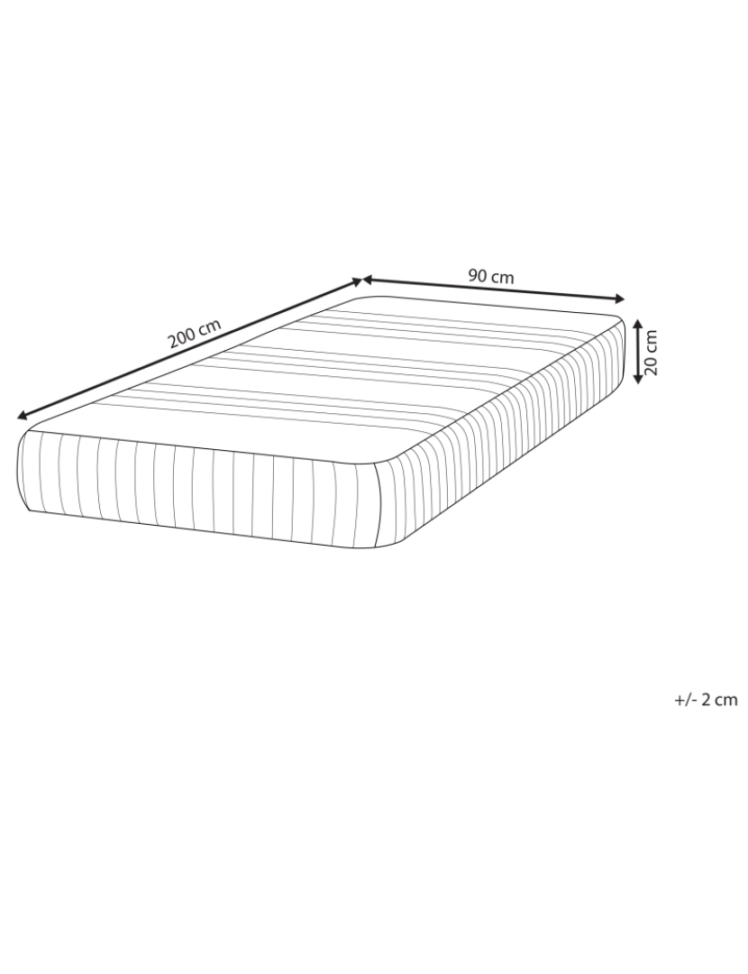 Beliani - Colchão de látex 90 x 200 cm Tamanhos Diversos