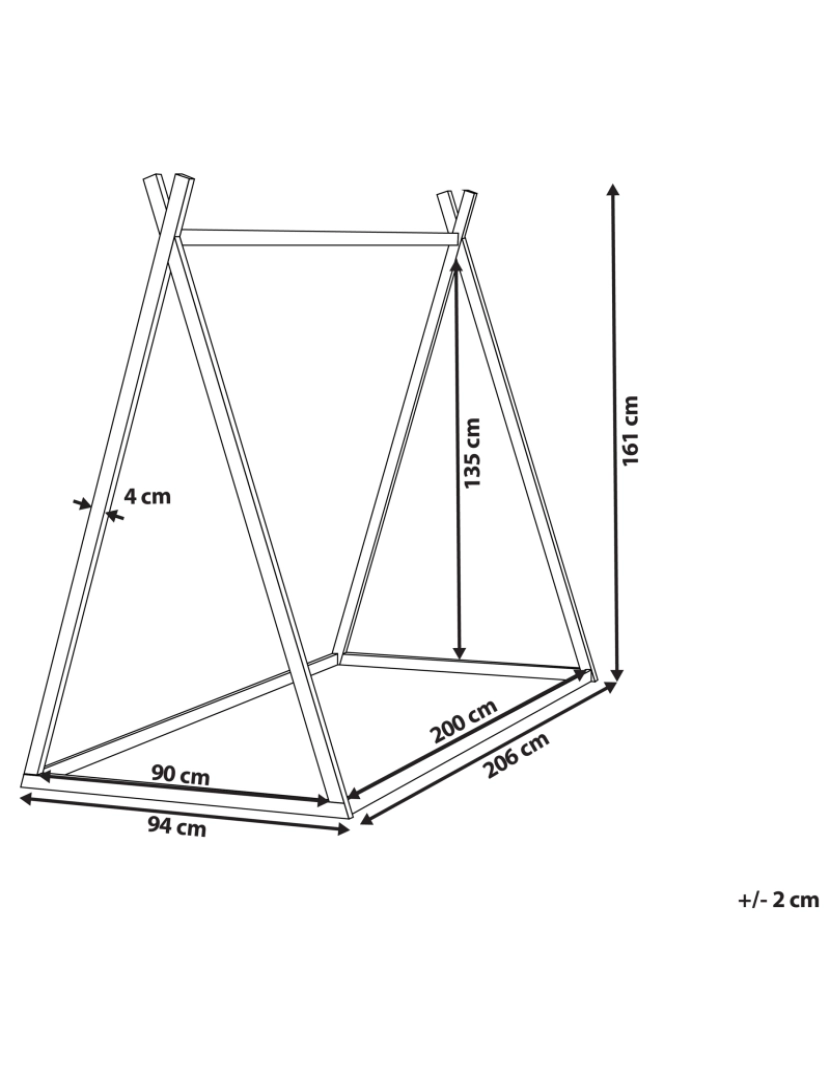 Beliani - Cama casinha para crianças em madeira de pinho branca 90 x 200 cm SAURAT