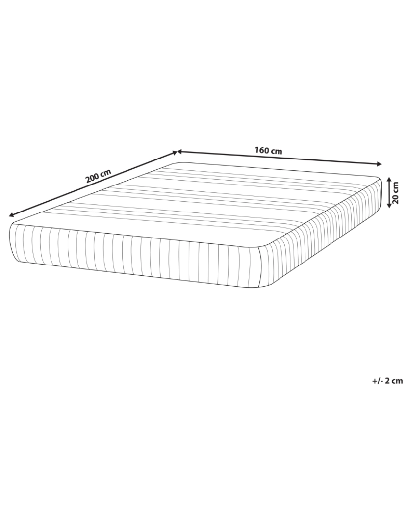 Beliani - Colchão de espuma de gel 160 x 200 cm Tamanhos Diversos