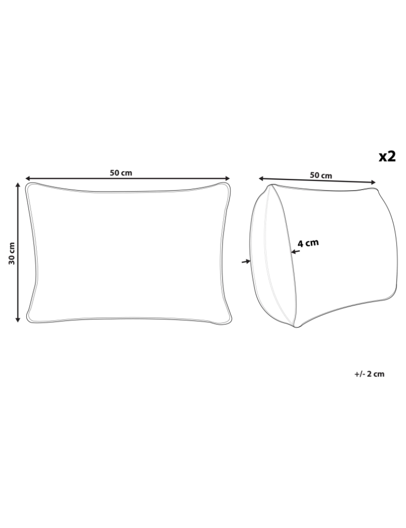 imagem de Conjunto de 2 almofadas Tufado Algodão Multicolor DIJKOT 30 x 50 cm1