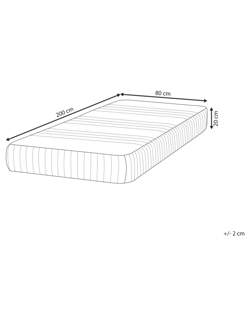 Beliani - Colchão de espuma de gel 80 x 200 cm Tamanhos Diversos