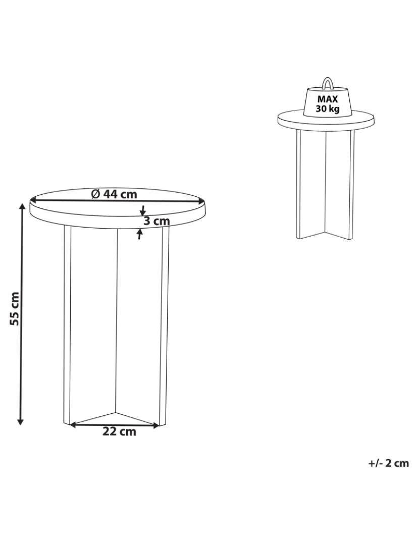 Beliani - Mesa de apoio com efeito de pedra STANTON