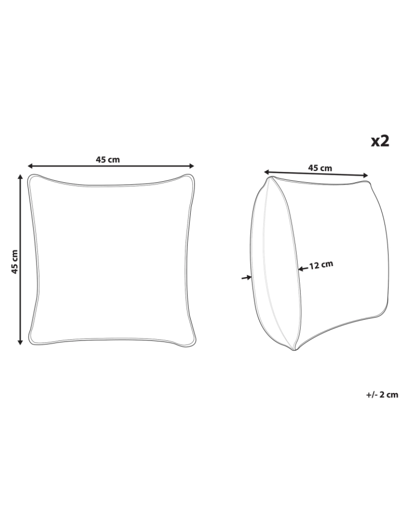 Beliani - Conjunto de 2 almofadas Multicolor LAGARO 45 x 45 cm