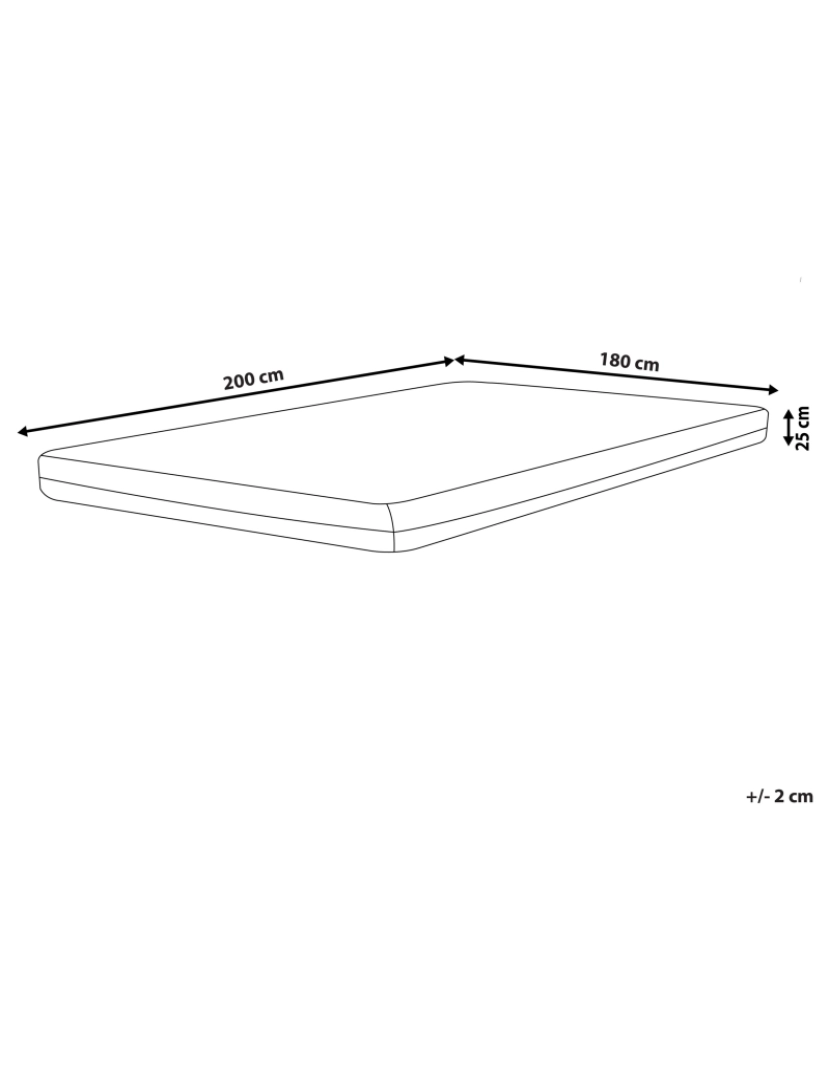 Beliani - Colchão de espuma de gel 180 x 200 cm Tamanhos Diversos