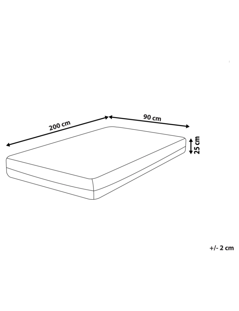 Beliani - Colchão de espuma de gel 90 x 200 cm Intermédio (H2) SPONGY