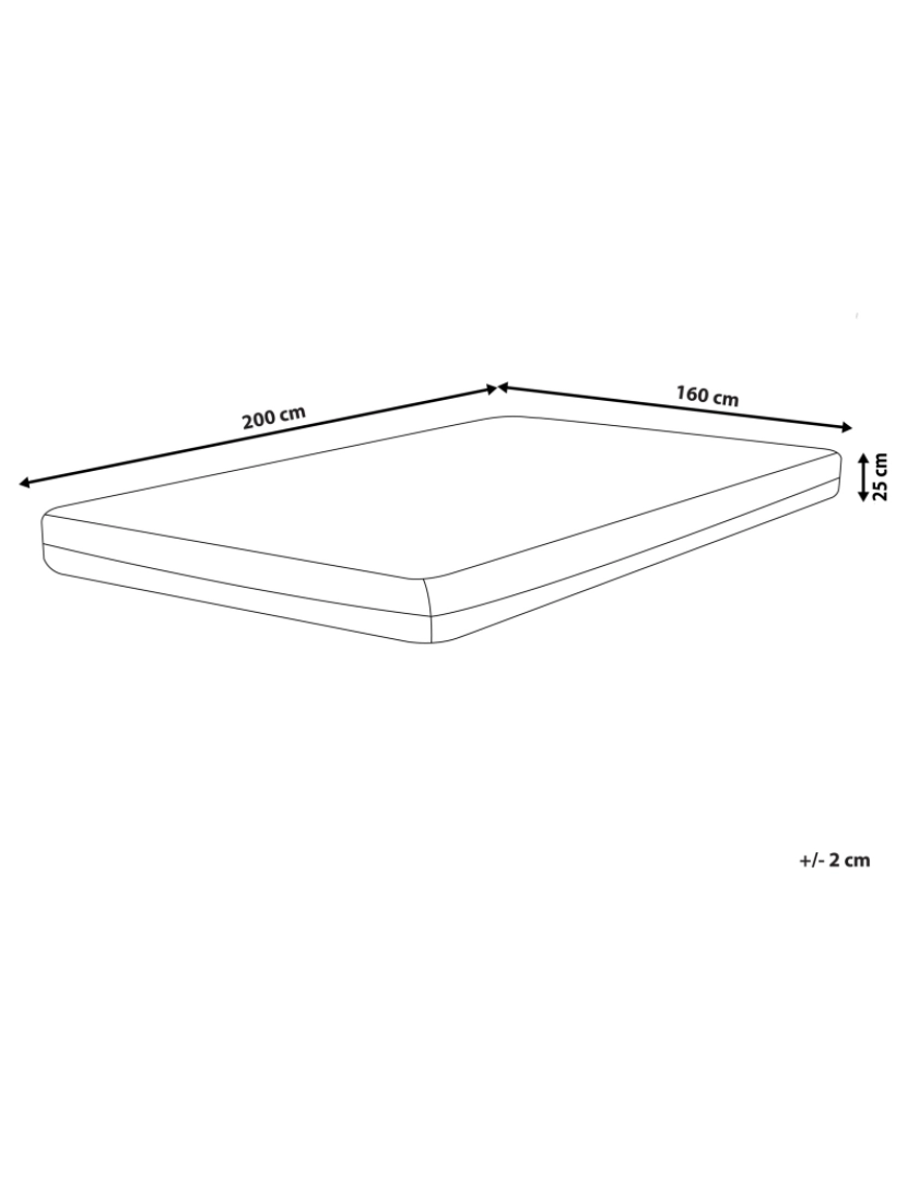 Beliani - Colchão de espuma de gel 160 x 200 cm Tamanhos Diversos
