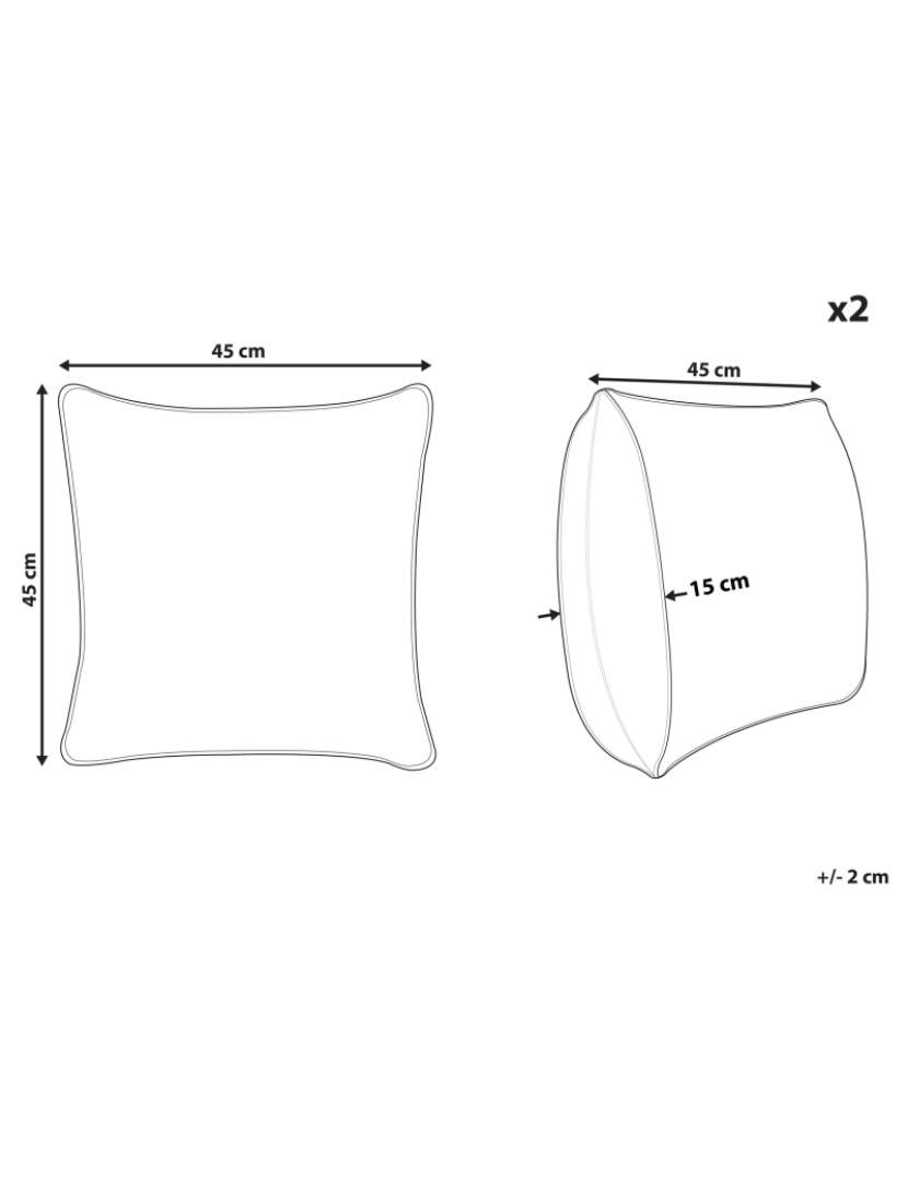 Beliani - Conjunto de 2 almofadas Branco JASMINE 45 x 45 cm