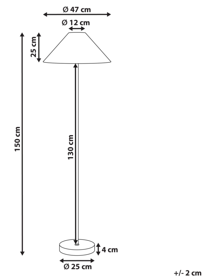 Beliani - Candeeiro de pé em corda de papel creme 150 cm KYOGA