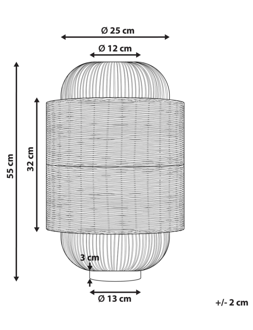 imagem de Candeeiro de mesa em rattan natural e preto 55 cm TANGANYIKA1