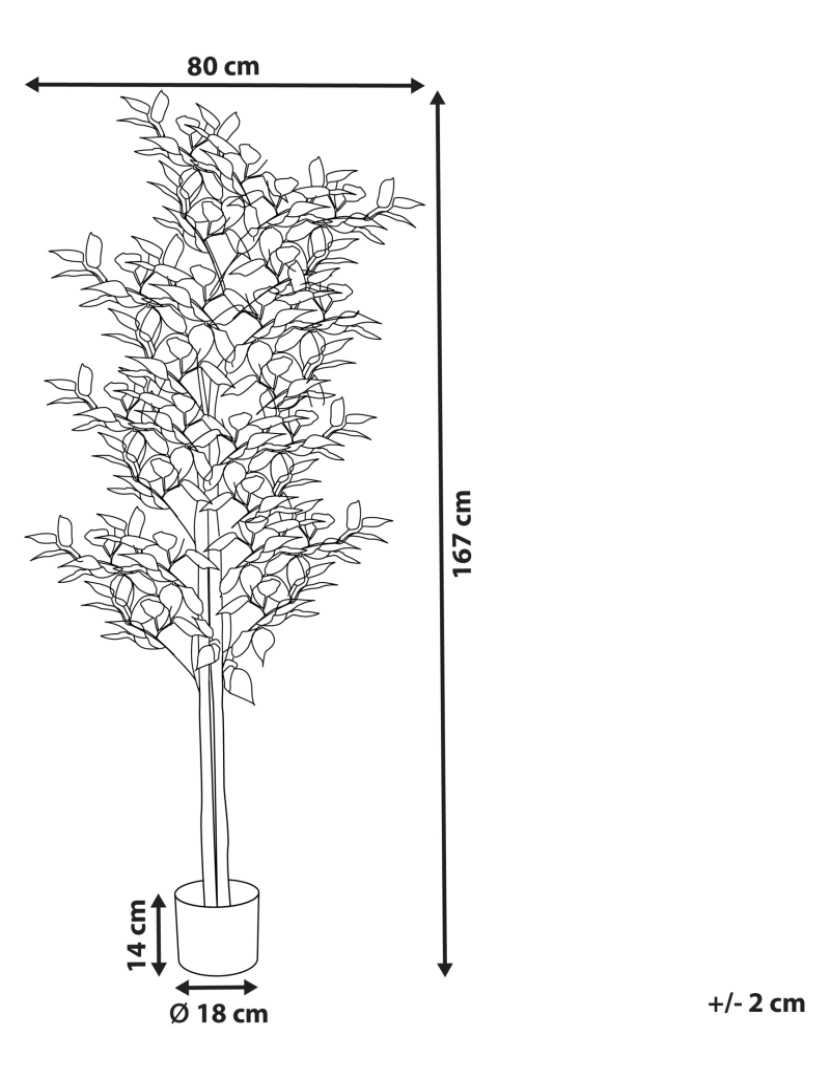 Beliani - Planta artificial em vaso 167 cm FICUS TREE