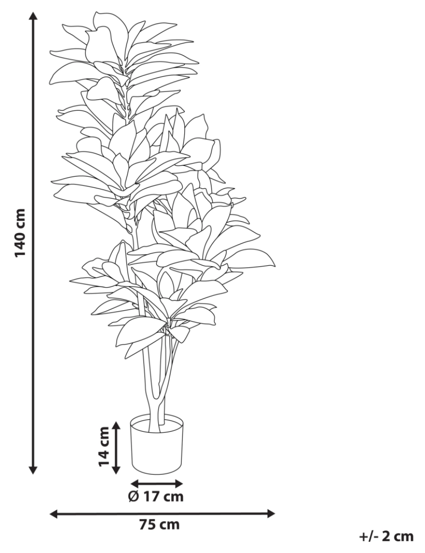 Beliani - Planta artificial em vaso 140 cm CODIAEUM